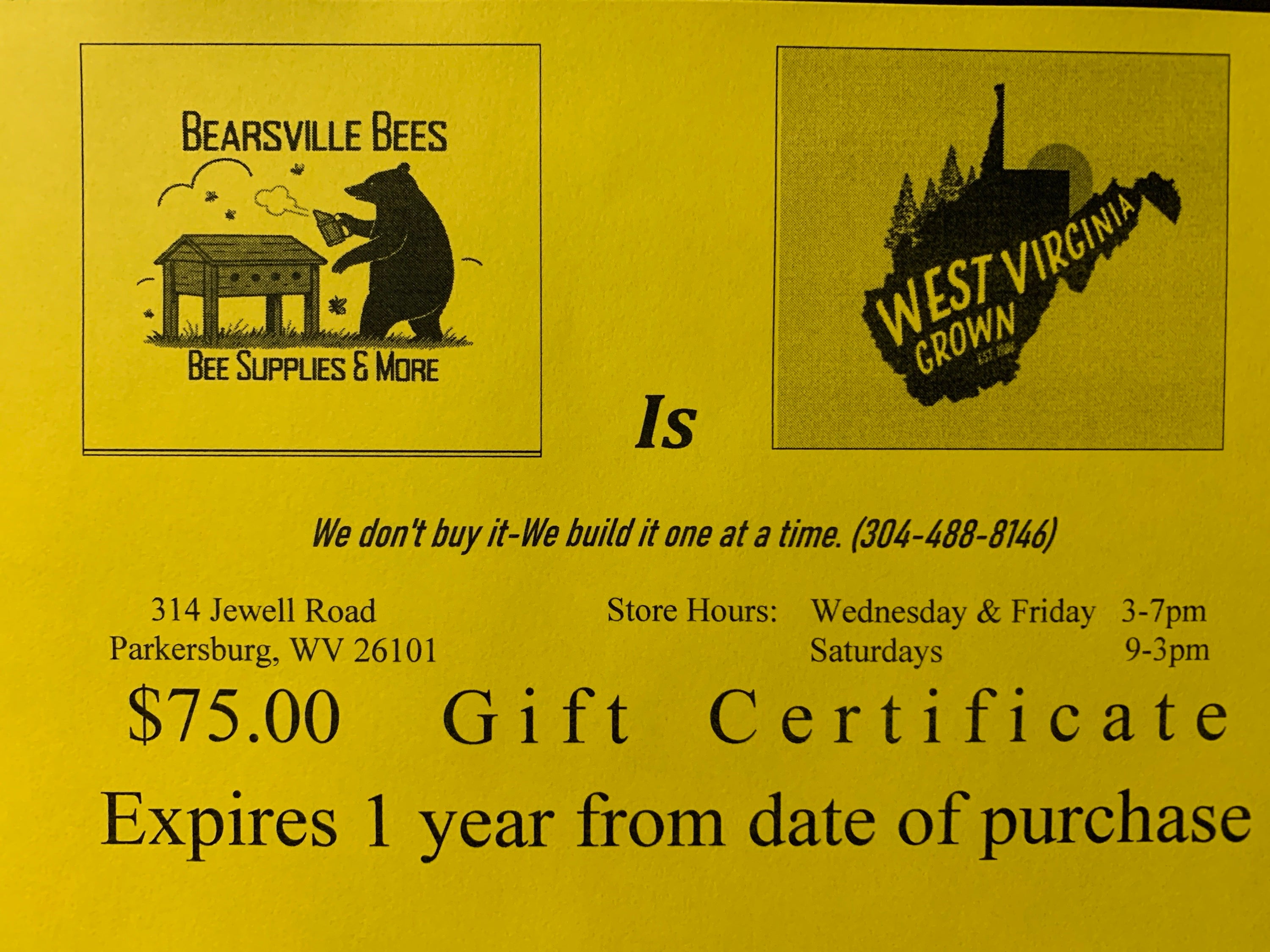 Gift Certificate (s) $75 image 0