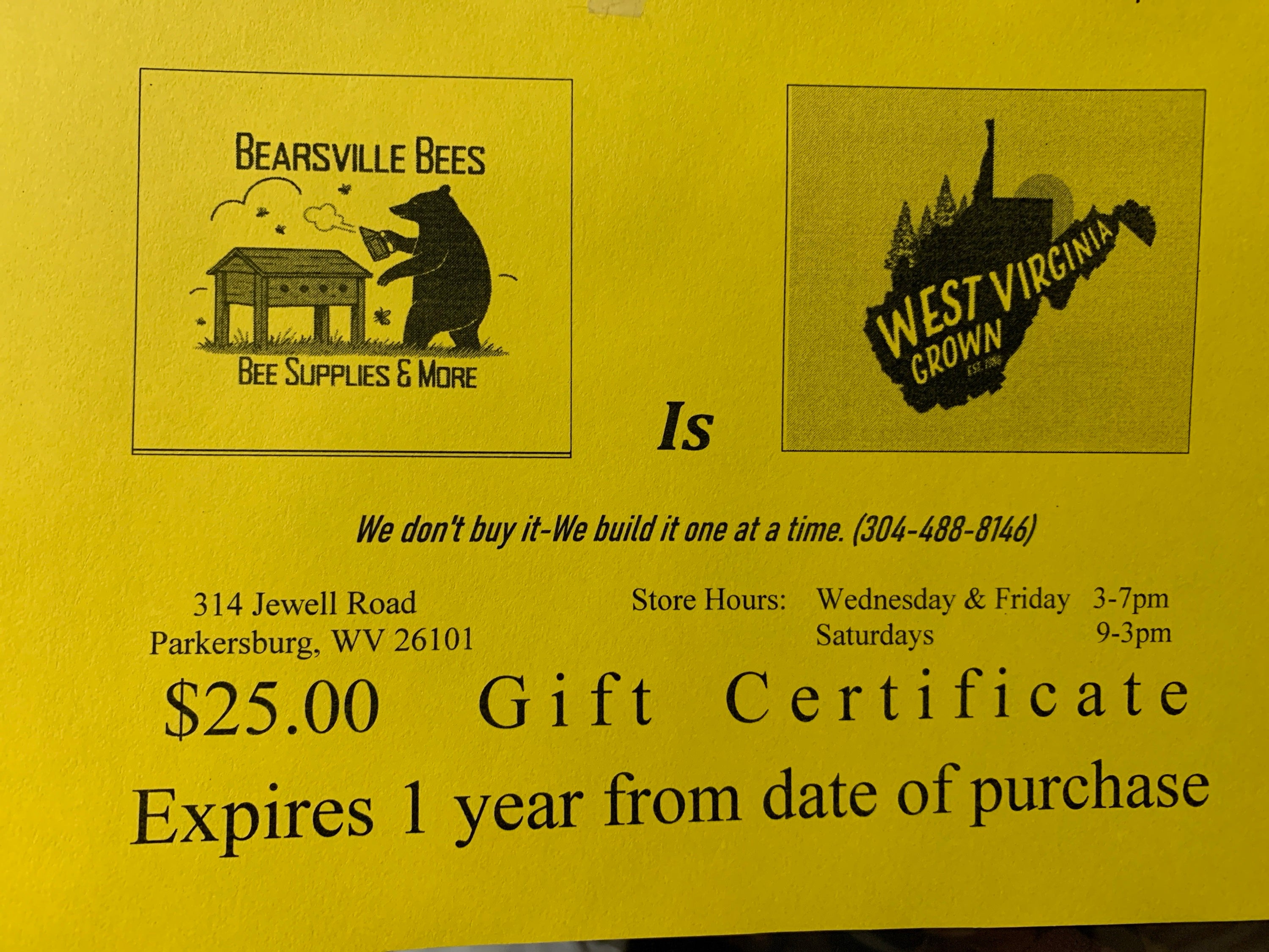 Gift Certificate (s) $25 image 0