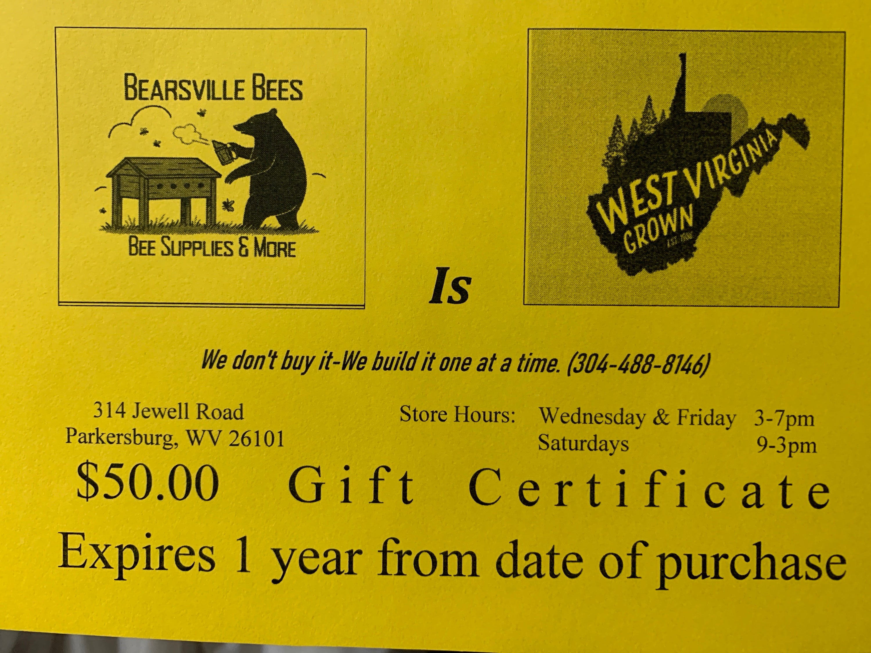 Gift Certificate (s) $50 image 0