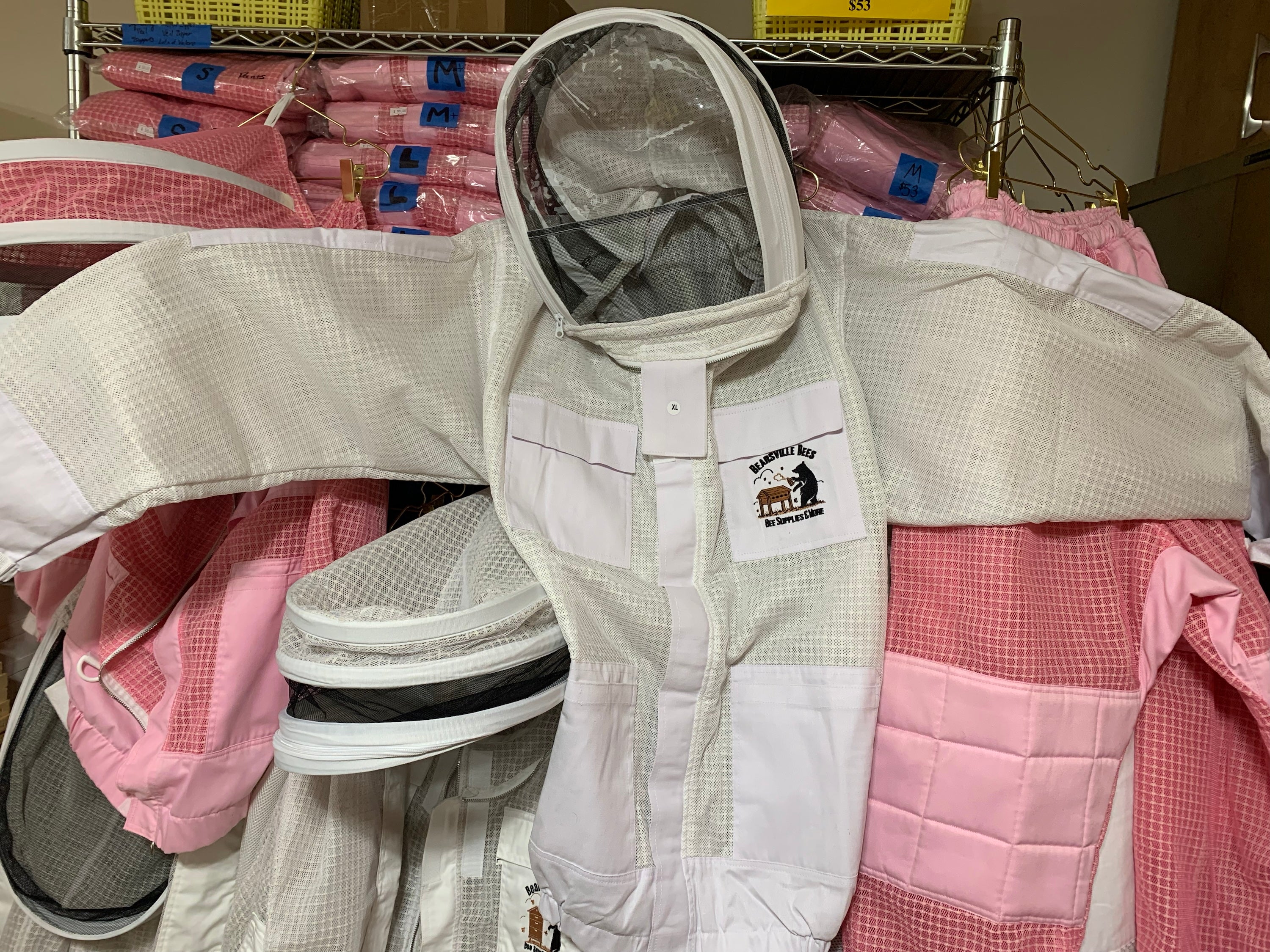 Beginner Vented Bee Jacket with Clear View Veil ($110 vented version zip open veil &amp; Velcro) &amp; Tool special (smoker, hive tool, gloves, brush) image 0
