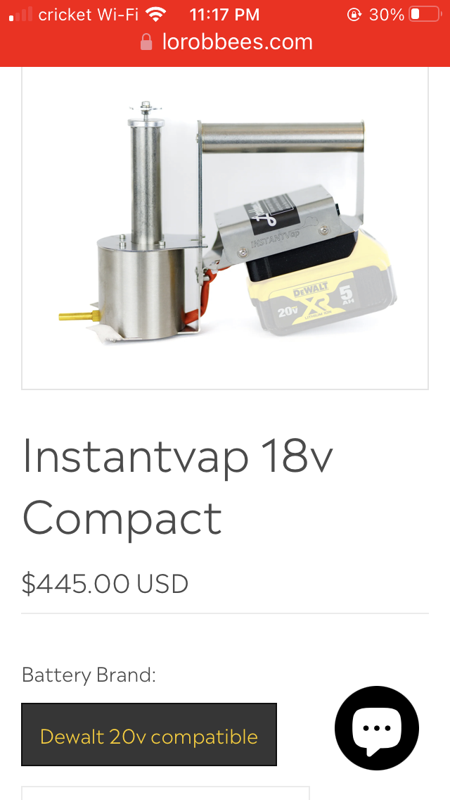 INSTANTVap LITE: for cordless 18 volt battery (not included) (for 20 hives or less) - Milwaukee image
