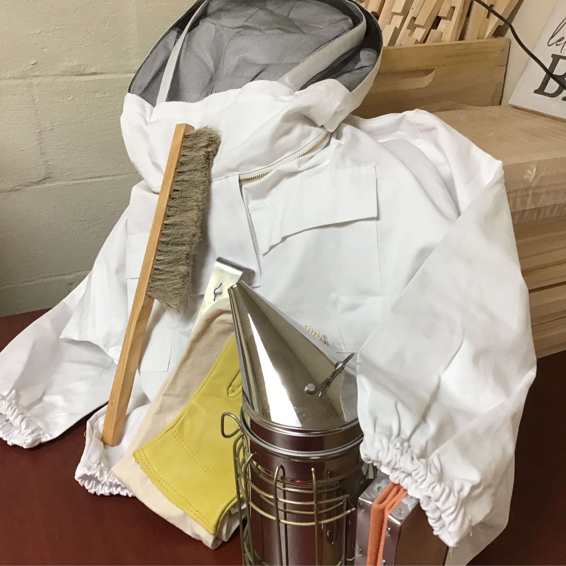 Beginner Bee Jacket ($59 version) &amp; Tool special (smoker, hive tool,gloves, brush) image 0