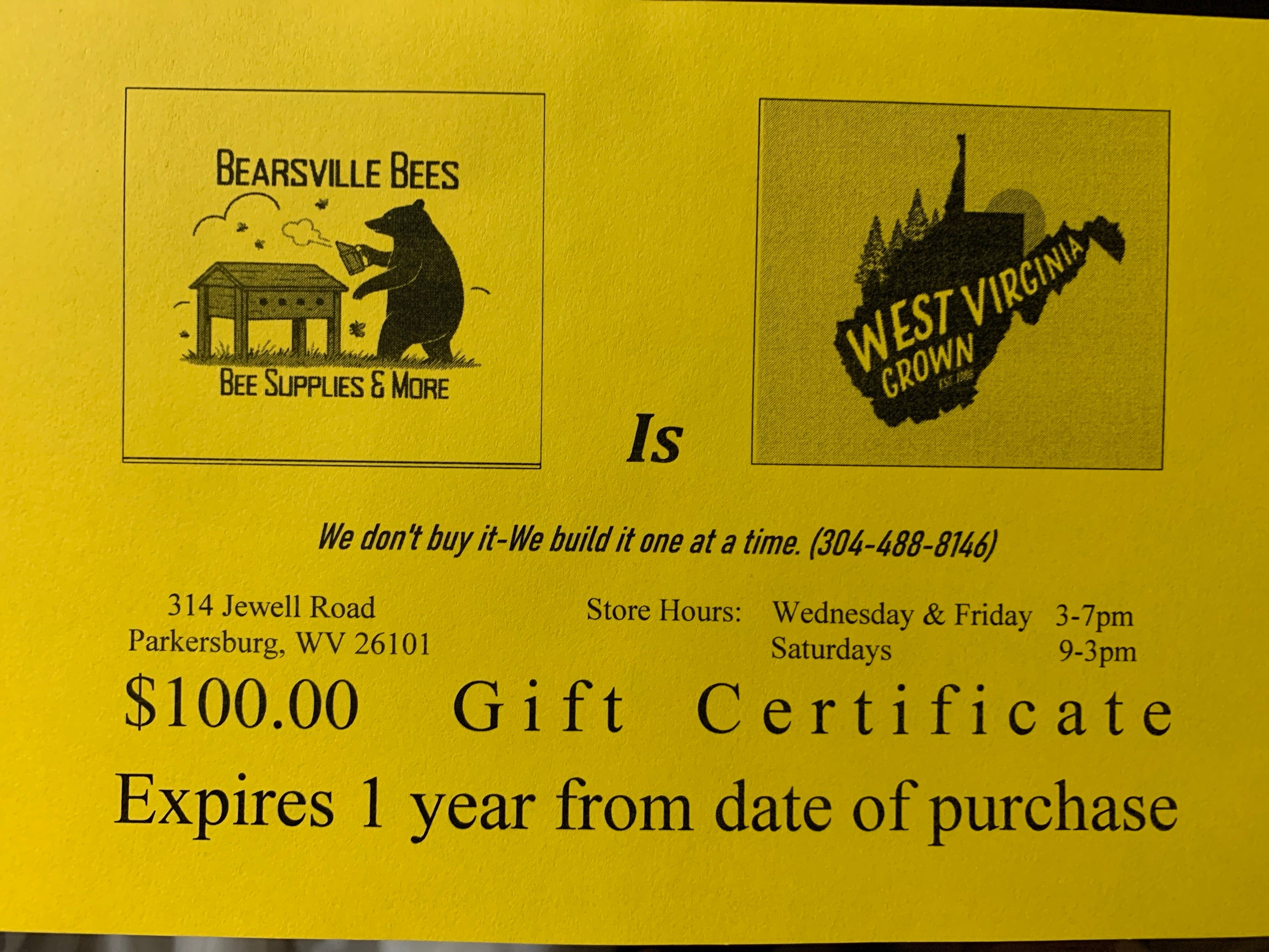 Gift Certificate (s) $100 image 0